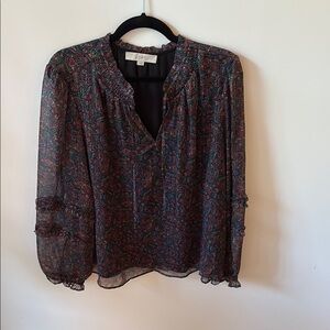 LOFT Dark Paisley Blouse